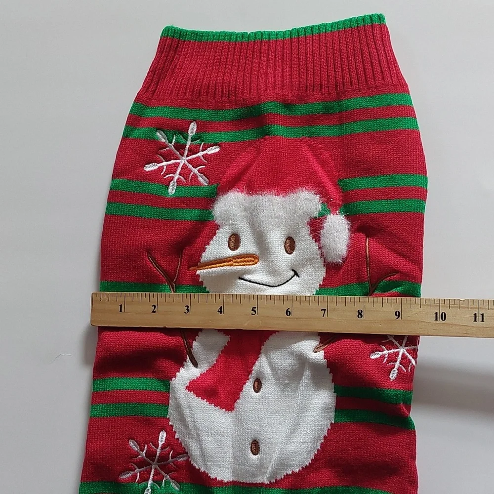 Dog christmas sweater snowman‎ red size L